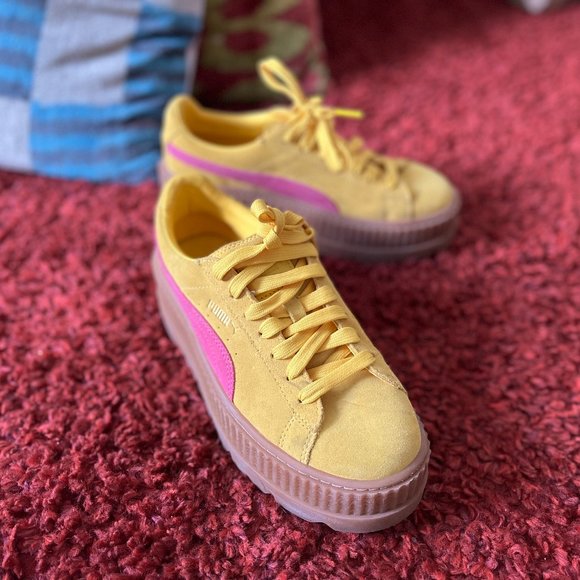 Puma Platform Sneaker, Womens size 8.5, Yellow and Pink - Picture 1 of 7